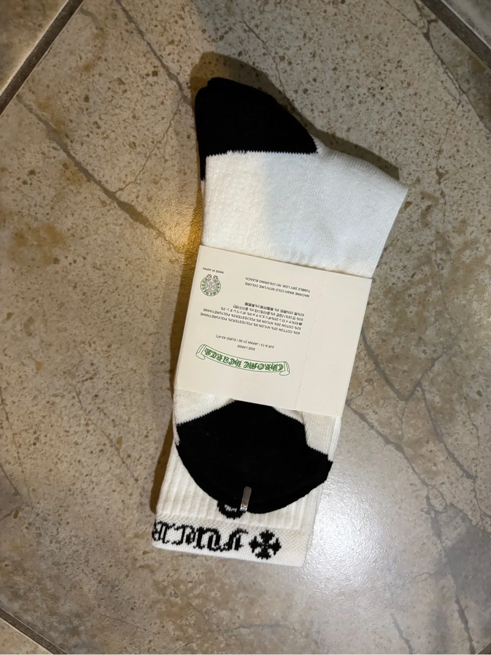 Chrome Hearts F*ck You socks white and black